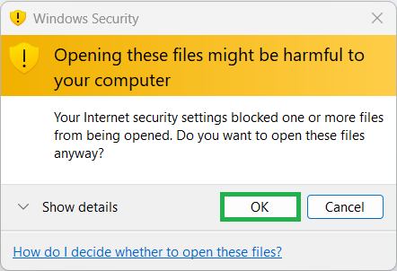 Browser prompt to open Windows Explorer